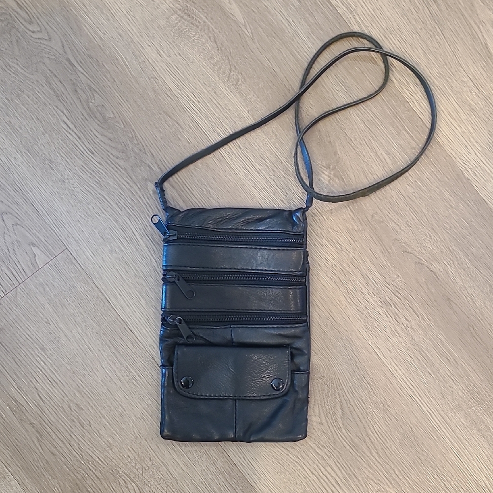 Black Mini Leather Crossbody Bag